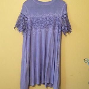 Lace top t shirt dress
